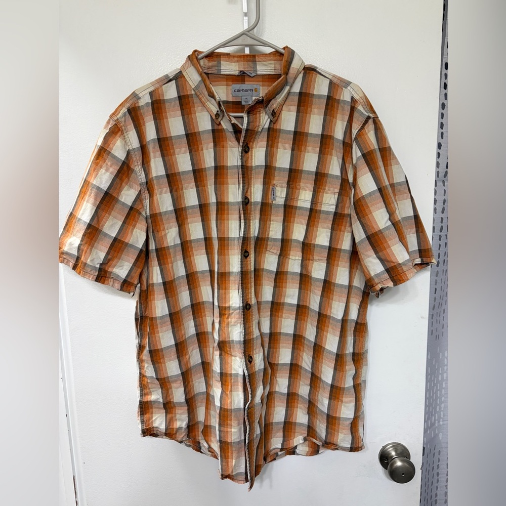 Carhartt Orange and Cream Checkered Shirt